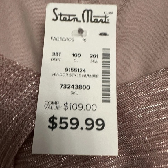 SLNY Women's Dusty Blossom Rose Tiered Sz 16 Short Sleeve Knee Length Dress NWT - Picture 10 of 13